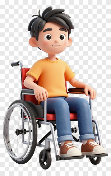 Cartoon Boy In A Wheelchair PNG