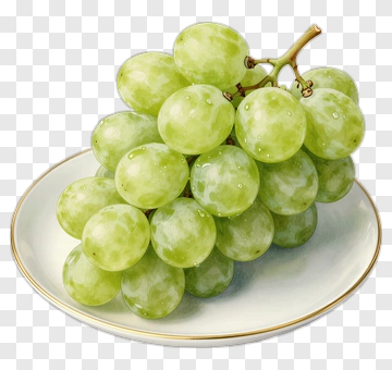 Fresh Green Grapes On A Plate PNG