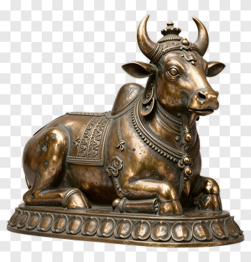 Bronze Cow Sculpture PNG