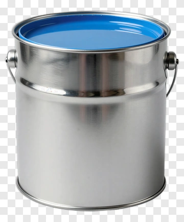 Metal Paint Can With Blue Lid PNG