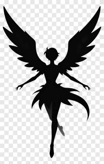 Silhouette Of A Fairy With Wings PNG