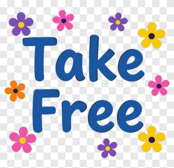 Take Free Sign With Flowers PNG