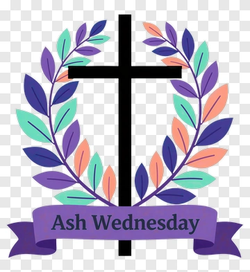 Ash Wednesday Cross With Laurel Wreath PNG