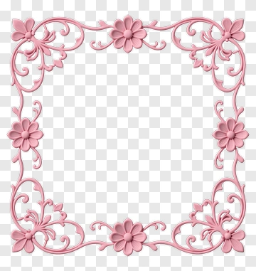 Pink Floral Decorative Frame PNG