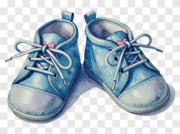 Cartoon Blue Baby Shoes PNG