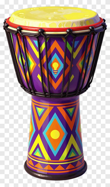 Colorful Hand Drum PNG