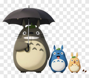 Totoro Family With Umbrella PNG
