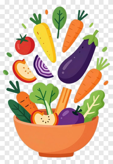 Colorful Vegetable Bowl With Fresh Ingredients PNG