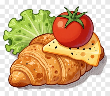 Croissant With Tomato And Cheese PNG