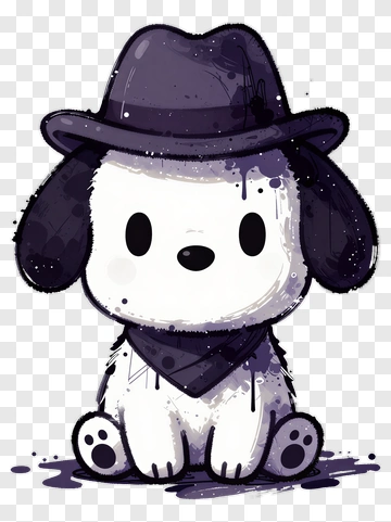 Cartoon Dog Wearing A Hat PNG