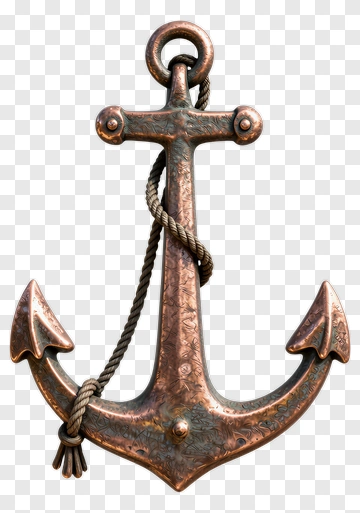 Vintage Anchor With Rope PNG