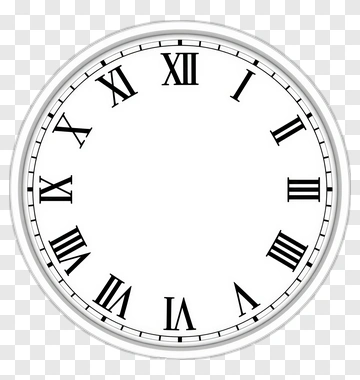 Classic Round Wall Clock With Roman Numerals PNG