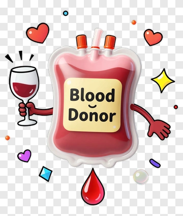 Cartoon Blood Donor Bag With Wine Glass PNG