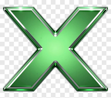 Green 3D X Symbol PNG