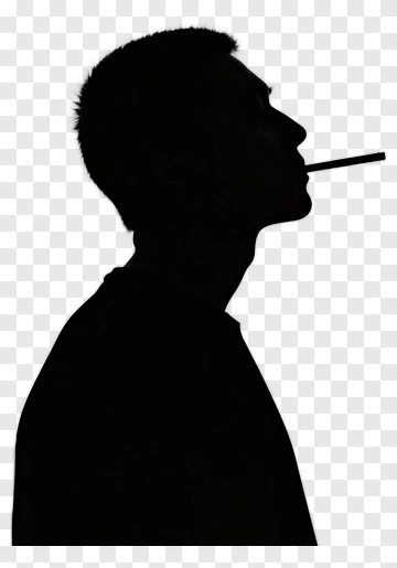 Silhouette Of A Man Smoking A Cigarette PNG