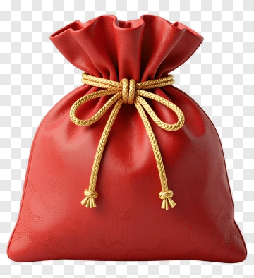 Red Drawstring Bag PNG