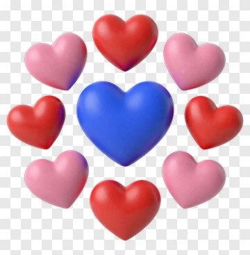 Colorful Hearts Arrangement PNG