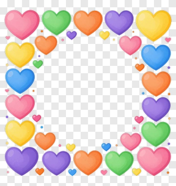 Colorful Heart Frame PNG