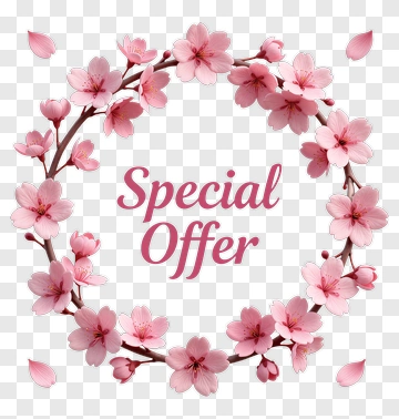 Floral Wreath With Special Offer Text PNG