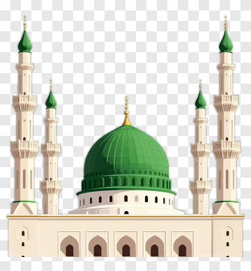 Green Dome Mosque With Minarets PNG