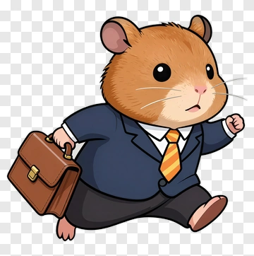 Cartoon Hamster In A Business Suit Holding A Briefcase PNG