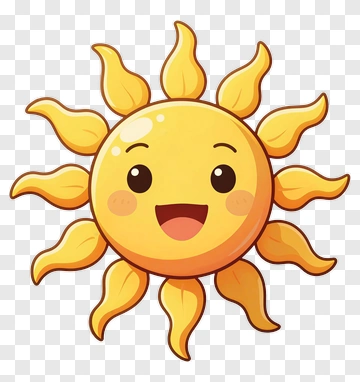 Cartoon Sun With A Happy Face PNG