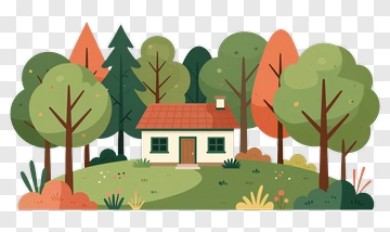 Cozy House Surrounded By Trees PNG