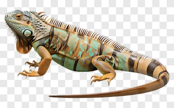 3D Iguana With Colorful Patterns PNG