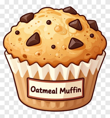 Oatmeal Muffin With Chocolate Chips PNG