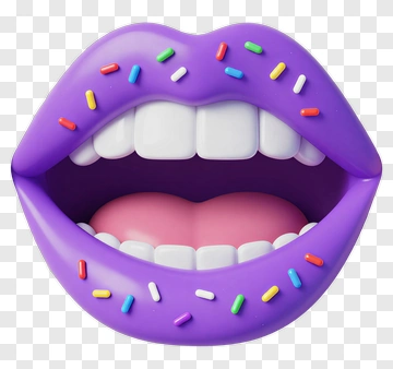 Purple Mouth With Sprinkles PNG