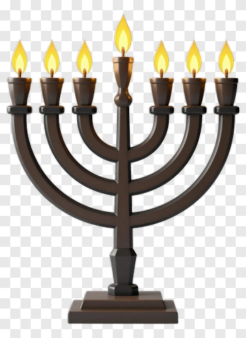 Menorah With Lit Candles PNG