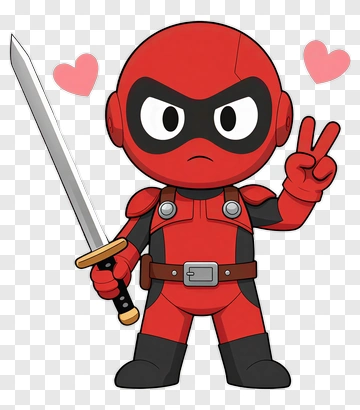 Cartoon Character Holding A Sword PNG