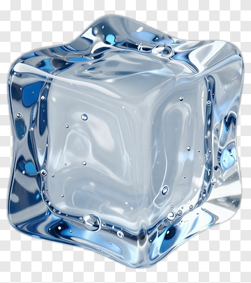 Ice Cube With Water Droplets PNG