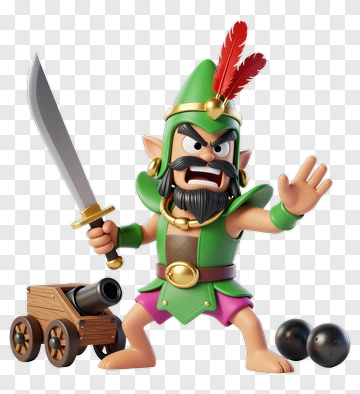 3D Warrior Holding A Sword With A Cannon PNG