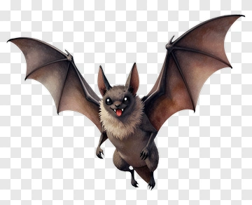 Cartoon Bat Flying PNG