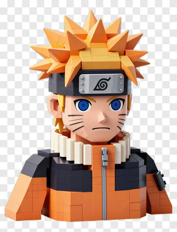 3D Naruto Uzumaki Character Bust PNG