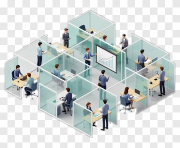 Office Environment With Business Team Collaborating PNG