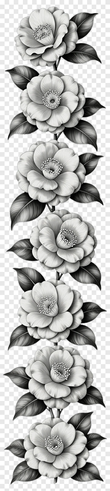 Black And White Floral Pattern PNG