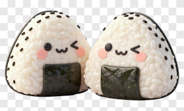 Cute Onigiri With Smiling Faces PNG