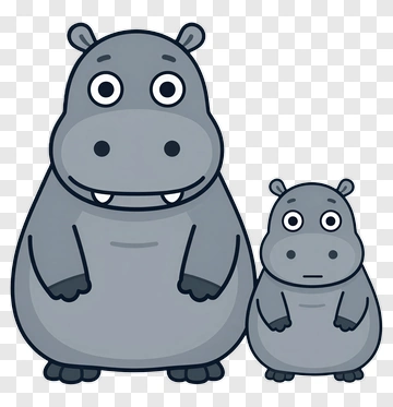 Cartoon Hippos PNG