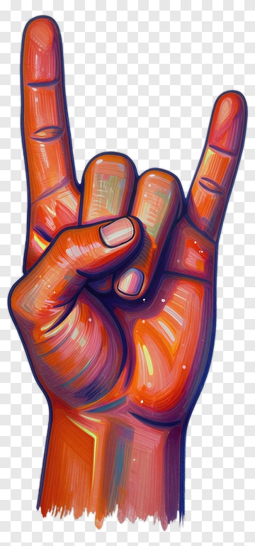 Colorful Hand Gesture PNG