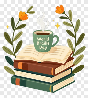 World Braille Day Coffee And Books PNG