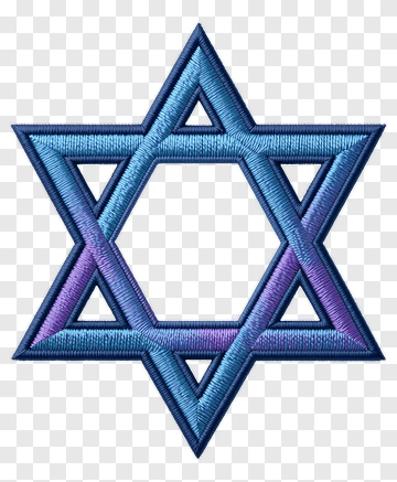 Blue Star Of David Embroidery Design PNG