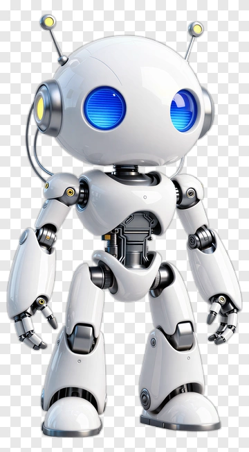 3D Robot With Blue Eyes PNG