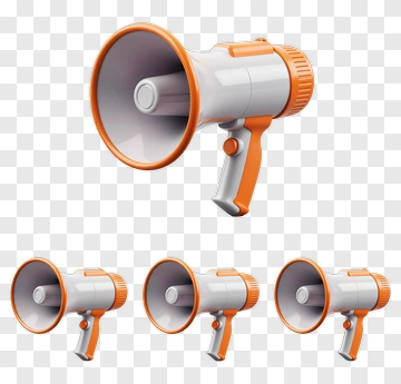 Megaphone With Orange Accents PNG