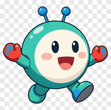 Cartoon Character Running With A Happy Expression PNG