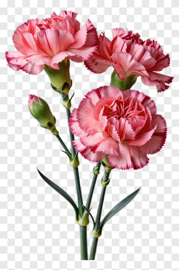 Pink Carnations With Buds PNG