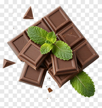 Chocolate Bar With Mint Leaves PNG