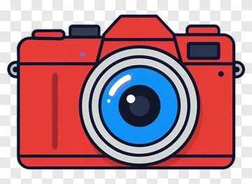 Cartoon Camera With Blue Lens PNG
