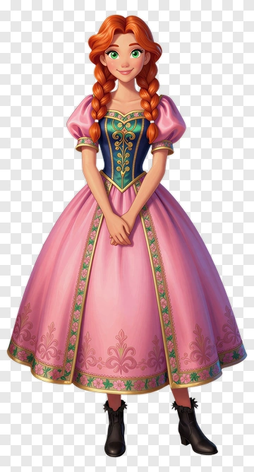 Princess In A Pink Dress PNG